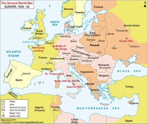 Map Of Europe Wwii