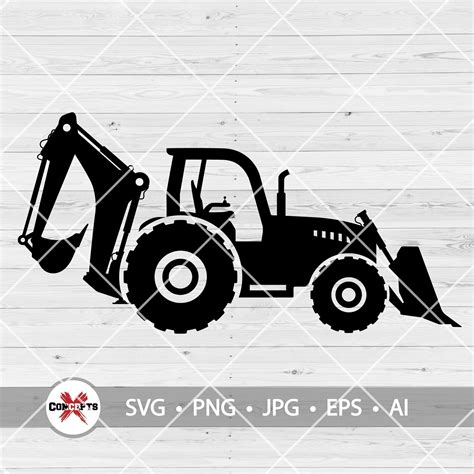 Backhoe Svg File Backhoe Loader Svg Construction Svg Etsy Canada