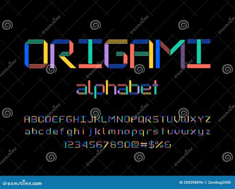 Origami Font Stock Vector Illustration Of Modern Letter 208398096