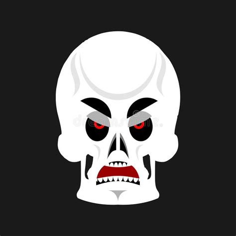 Skull Angry Emoji Skeleton Head Grumpy Emotion Isolated Stock Vector