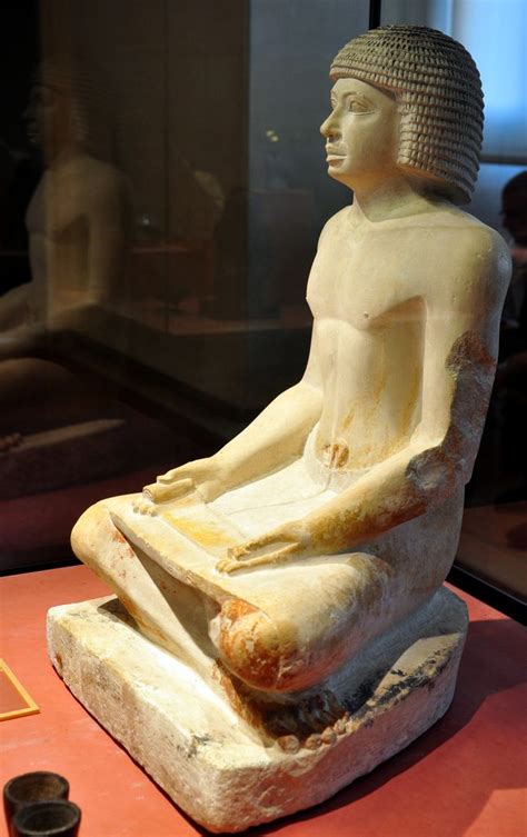 The Statue Of The Scribe Is An Ancient Egyptian Limestone Sculpture Of A Seated Scribe At Work