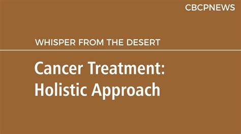 Cancer Treatment Holistic Approach Cbcpnews