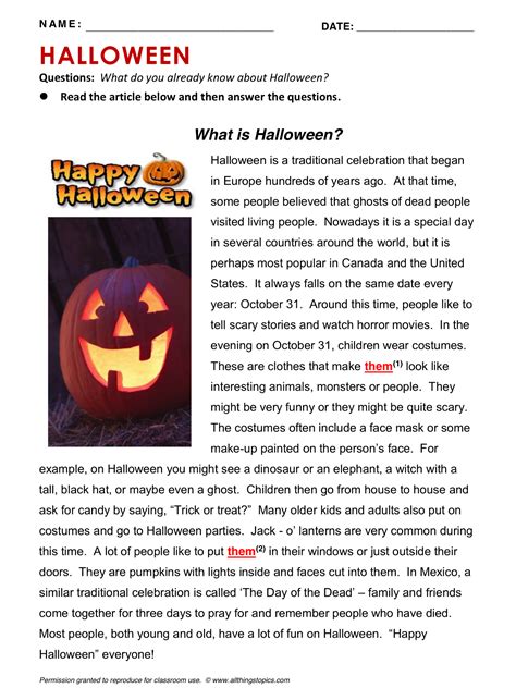 Halloween, English, Learning English, Vocabulary, ESL ...