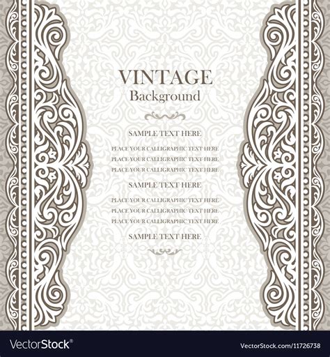 Wedding Card With Lace Pattern Royalty Free Vector Image