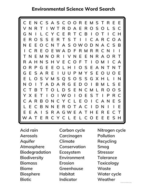 Environmental Science Word Search