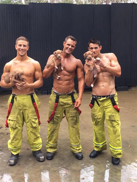 Firefighters Pose With Rescue Puppies To Help Them Get Adopted