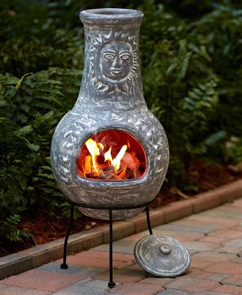 Perfect Handcrafted Outdoor Clay Chimineas With Sturdy Metal Etsy In