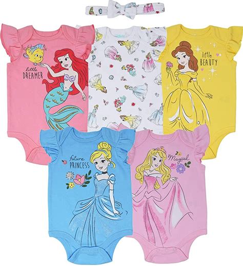 Disney Princess Baby Girls Belle Cinderella 5 Pack