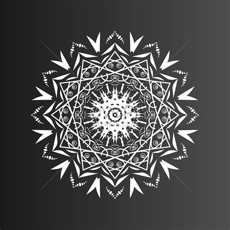 Pola Mandala Hitam Dan Putih Klasik gambar unduh gratis_ Ilustrasi