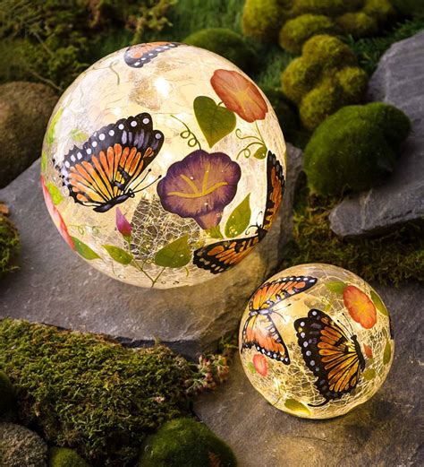 Our Butterfly Crackle Glass Solar Globes Will Make Your Garden Glow