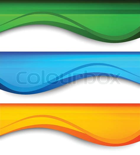 Set Of Wavy Banners Stock Vector Colourbox