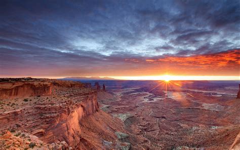 Landscapes Desert Canyon Valley Rock Stone Sky Clouds Sunset Sunrise