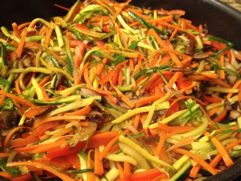Asian Julienne Vegetable Stir Fry Vegetarian Cooking Vegetable