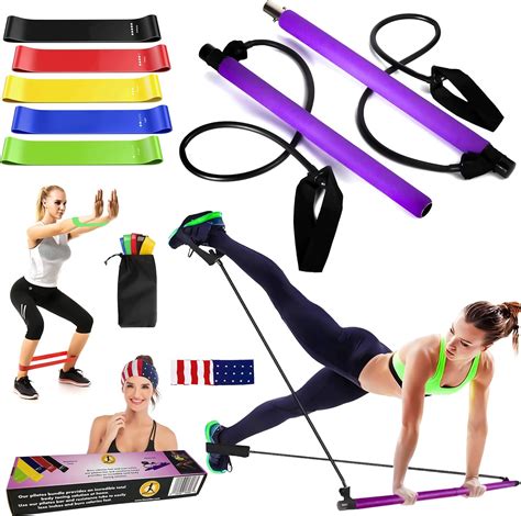 Fitwellbe Pilates Bar Kit With Resistance Band Yoga