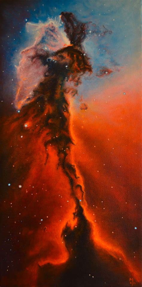 An Oil Painting Of A Stellar Spire In The Eagle Nebula By Maja Opacic