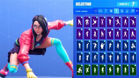 🔥 Rox Pinkteal Stage 1 Skin Showcase With All Fortnite Dances And Emotes Youtube