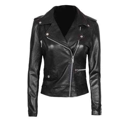Womens Black Sheepskin Bomber Leather Jacket Engagermode