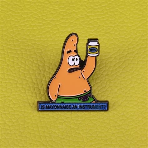 Spongebob And Patrick Is Mayonnaise An Instrument Enamel Pin Cute Cartoon Brooch Funny