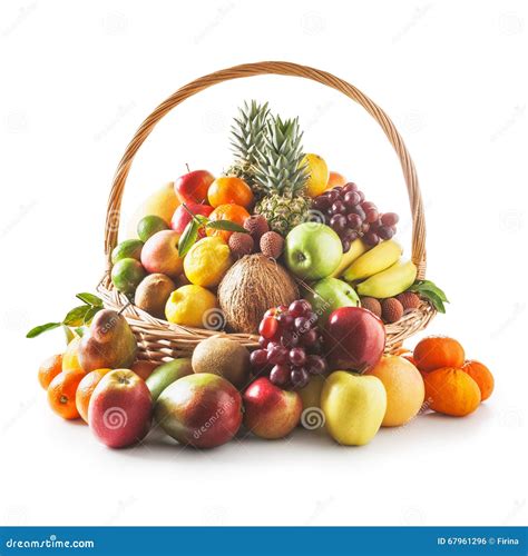 Basket With Fruits Stock Photo Image Of Collection Grape 67961296