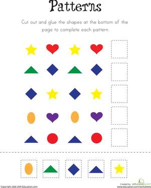 Free kindergarten worksheets and other printables to help teachers and parents make learning fun and effective. Pattern Practice! | Worksheet | Education.com