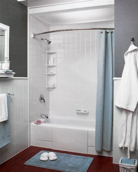 Bath fitter's acrylic tub shells and walls can be installed over existing structures in as little as one day. Simple Grey with Bath Fitter Tile Style! | Shower remodel ...