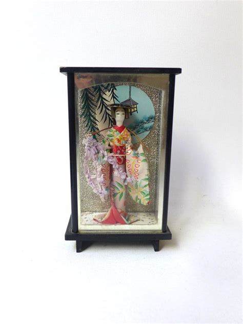 Vintage 1960s Japanese Shadow Box Diorama Of Geisha By Evaelena 3900
