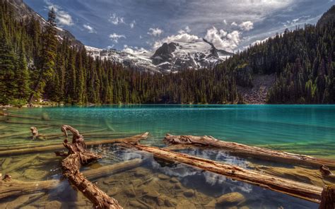 Mountains Nature Snow Rocks Green Sky River Lake Wallpapers Hd