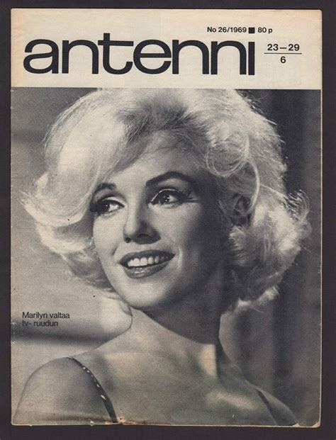 Marilyn Monroe On The Cover Of Antenni Magazine June 1969 Finland