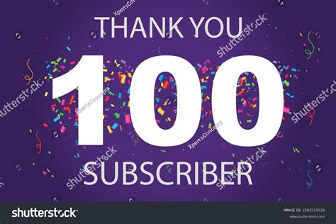 Thank You 100 Subscriber Template Colorful Stock Vector Royalty Free