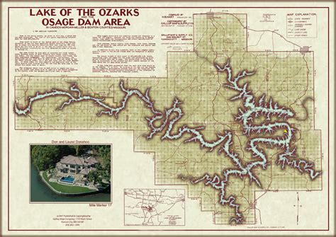 Lake Of The Ozarks Original Map With Cove Names Gallup Map