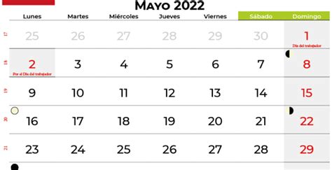 Mayo 2022 Calendarena
