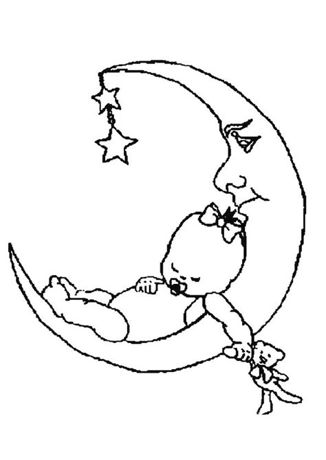 Baby slaapt Bébé lune, Coloriage, Coloriage anniversaire