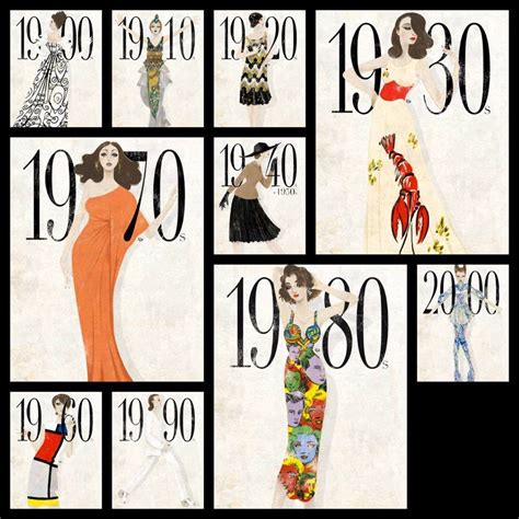 Fashion Ilustrations Of Every Decade Of The Xxth Century Fashion