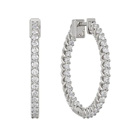 Lab Grown Diamond Inside Out Hoop Earrings In White Gold Borsheims
