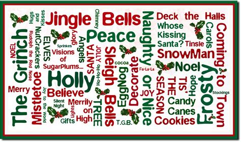 List Of Christmas Words