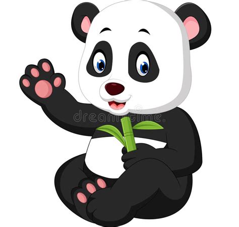 Panda With Baby Panda In The Forest Stock Vector Illustration Of