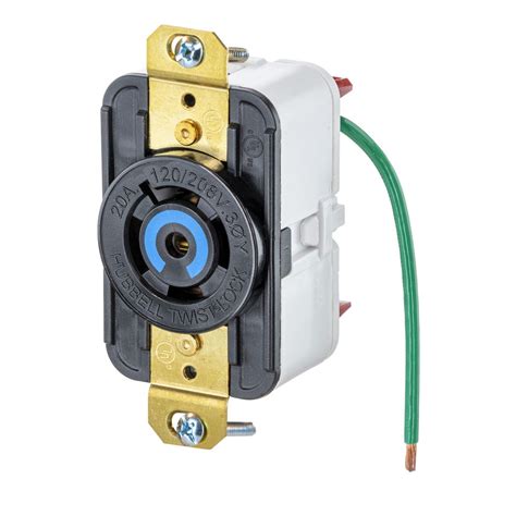 Hbl2510st Twist Lock Edge Receptacle With Spring Termination 20a