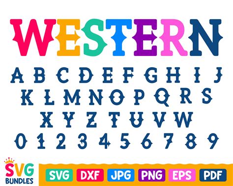 Western Font Svg Western Letters Svg A Z Alphabet 0 9 Etsy