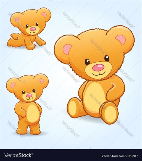 Cute Cuddly Teddy Bears Royalty Free Vector Image