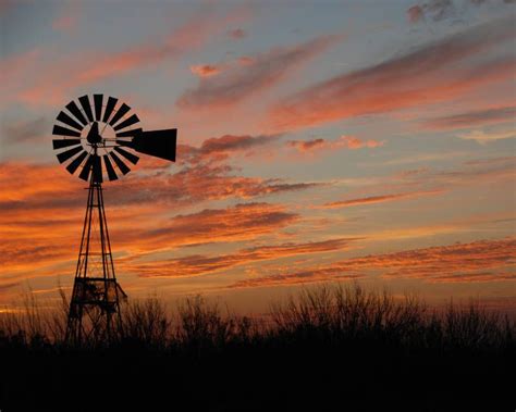 Sunset Windmill South Texas By Talloula Windmill Art Country Sunset