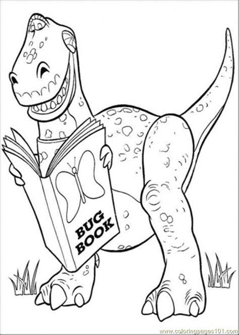 From the hit disney movie toy story, buzz lightyear, rex, hamm, slinky dog printable coloring page. Coloring Pages Rex Is Reading A Book (Cartoons > Toy Story ...