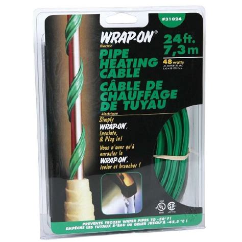 After wrapping your pipes with heat tape, add extra stability by securing the cable with cable application tape that's rated for varying temperatures so it won't lose its adhesive properties. Products | Wrap-On 31024 Electric 24 ft Pipe Heating Cable ...