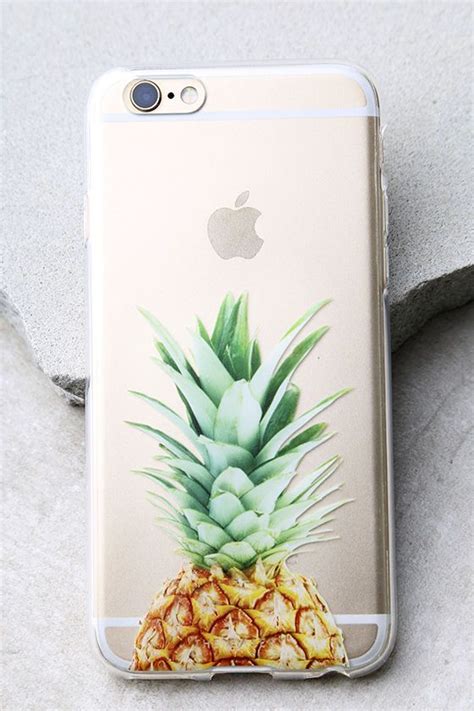 An Iphone Case With A Pineapple Painted On The Front And Back Cover Is