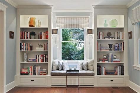 10 Bookshelves Around Windows Ideas