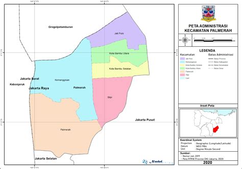 Peta Administrasi Kecamatan Palmerah Kota Jakarta Barat NeededThing