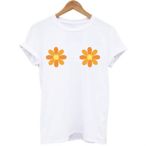 Flower Power Shirt Boobs Shirt Breast Tee Boob Tee S Etsy