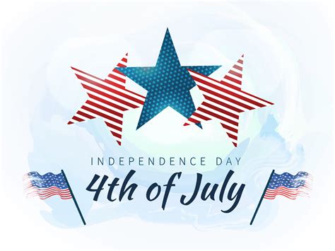4th Of July Independence Day Celebration Background With Creative Stars In American Flag Colors