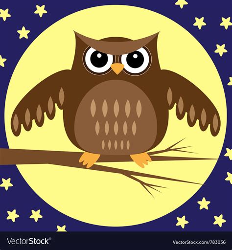 Owl At Night Royalty Free Vector Image Vectorstock