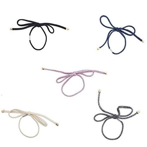 Lux Accessories Multicolor Glitter Tie Bow Stretch Hair Ponytail Holder