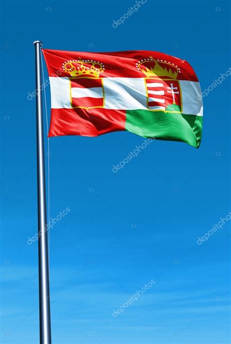 Austria Hungary 1867 1918 Flag Waving On The Wind — Stock Photo